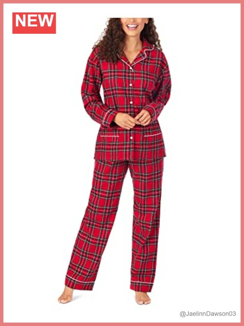Lanz of Salzburg 100% Cotton Flannel Pajama Set Long Sleeve Pajamas for Women